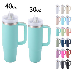 Gobelet isotherme en acier inoxydable 40 oz avec paille, grande capacité pour l'extérieur - Product Image 1