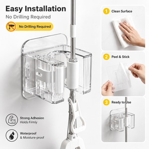 Moderno multifunzionale in acciaio inox plastica supporto <span class=keywords><strong>da</strong></span> parete per il bagno <span class=keywords><strong>balcone</strong></span> mano cuscinetto scopa scopa gancio adesivo strumenti - Product Image 6