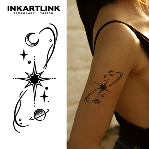 รอยสักปลอม<span class=keywords><strong>ลาย</strong></span>ดาวแ<span class=keywords><strong>ล</strong></span>ะดวงจันทร์สไตล์ Y2K ใช้งานง่าย ราคาส่ง สำหรับทุกเพศ <span class=keywords><strong>ลาย</strong></span>วงโคจรดาวเคราะห์ ติดแขน ติดทนนาน 2 สัปดาห์ แบบกึ่งถาวร - Product Image 1