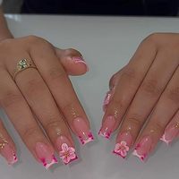 Faux ongles carrés en acrylique faits à la main en gros, couvrance totale, avec colle, style design, marque privée, à presser, pour boutiques