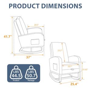 Bequemer Boucle Living Room Glider <span class=keywords><strong>Chair</strong></span> Schaukel stuhl für Erwachsene mit einziehbarer Fuß stütze - Product Image 2