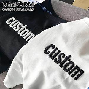 Fabricant de <span class=keywords><strong>vêtements</strong></span> de premier plan, t-shirt personnalisé avec logo brodé, 100% coton, poids lourd, col rond, broderie, t-shirt pour <span class=keywords><strong>homme</strong></span>, unisexe - Product Image 4