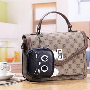 Nouveau Style mignon chat <span class=keywords><strong>Double</strong></span>-Zip porte-monnaie en cuir véritable Mini portefeuille porte-clés sac de rangement Niche rouge à lèvres pochette avec porte-clés - Product Image 5