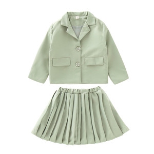 Ensembles assortis pour enfants : jupe courte coréenne et veste scolaire tendance pour la danse - Product Image 1
