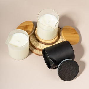 Bougie parfumée en pot en céramique noire 38C, cire de soja basse température, style minimaliste pour la décoration intérieure - Product Image 3