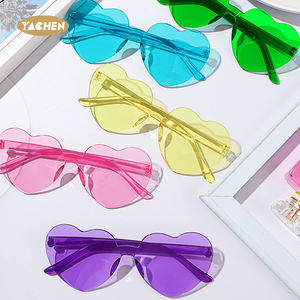 YACHEN批发时尚爱心心形无框派对太阳镜透明糖果色眼镜派对女性眼镜 - Product Image 5