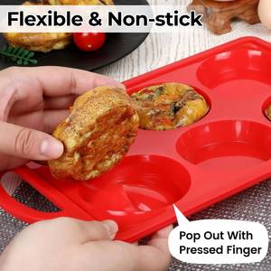 MUYULINS Molde de Silicona Gigante para Pastel y Muffins, Redondo, 6 Tazas, Antiadherente, Libre de BPA, con Marco Metálico Reforzado, Certificado LFGB - Product Image 3
