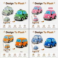 Jouet en peluche voiture rose personnalisé OEM ODM - Véhicule en peluche doux en gros pour mascotte de marque et cadeau, faible MOQ