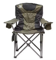 Chaise pliante portable à coussin en métal pour le camping, chaise pliante en métal avec logo personnalisé pour coussin