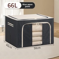 Boîte de rangement pliable en tissu Oxford 66L grande capacité, organiseur de vêtements imperméable avec poignée
