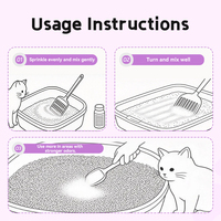 Poudre désodorisante écologique pour litière de chat (200g) – Type adsorption, spécialement formulée pour les foyers multi-chats, élimination puissante des odeurs