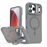 Avec support d'objectif Étui magnétique transparent pour téléphone Nouvelle couverture de luxe avec support d'appareil photo pour Iphone 17 16 15 14 13 12 Pro Max 17 air