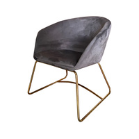 Fauteuil individuel italien pour salon Baxter Bruxelles, structure en acier, tissu en daim, style nordique, canapé individuel, mobilier