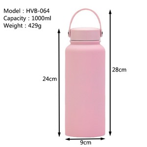 Vendedor caliente <span class=keywords><strong>1000ml</strong></span> doble pared aislado Acero inoxidable vacío viaje al aire libre termo botella boca ancha con tapa mango - Product Image 6