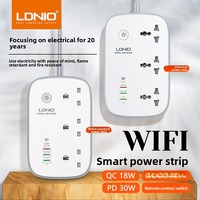 Prise intelligente WiFi LDNIO en cuivre, charge rapide 30W, multiprise universelle Type-C, panneau multi-prises, maison intelligente