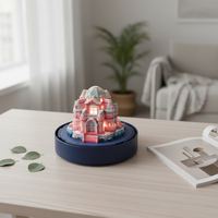 Lampe d'ambiance LED personnalisée en forme de château sculpté en papier 3D avec couvercle anti-poussière en acrylique CE RoHS OEM