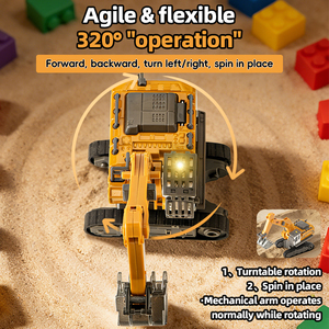 Nouvelle <span class=keywords><strong>pelle</strong></span> hydraulique RC 1:64, <span class=keywords><strong>mini</strong></span>-voiture en alliage, jouet de construction, <span class=keywords><strong>pelle</strong></span> hydraulique avec télécommande 2.4G, camion avec contrôle par application pour enfants - Product Image 5