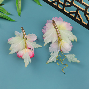 2026 New Original Antique Style Handmade Silk <b>Flower</b> Gradient Hair Clip Hanfu Headwear <b>Sweet</b> Makeup Hair Accessories - Product Image 4