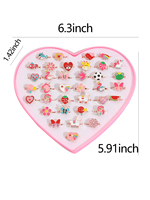 Carton filles mignon enfant doux jouet bijoux diamant cristal princesse anneaux pour enfants