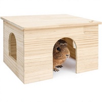 Nichoir Moderne en Bois Épaissi avec Fenêtre pour Hamster, Lapin, Cochon d'Inde, Hérisson - Utilisation Toutes Saisons, Logo Personnalisé