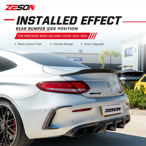 ZESON Aileron arrière en fibre de carbone véritable pour Mercedes Benz Classe C W205 <span class=keywords><strong>C63</strong></span> <span class=keywords><strong>AMG</strong></span> <span class=keywords><strong>Coupé</strong></span> 2015-2018 - Product Image 2