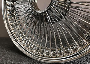 Cerchi <span class=keywords><strong>a</strong></span> raggi JY 17x8 17x9 18x8 Cromo Argento Reverse Standard Straight Lace 100 raggi Dayton Wire Wheels - Product Image 5