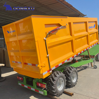 Remorque agricole basculante compacte pour tracteurs, mini-benne de transport 7x14, semi-remorque pour véhicules