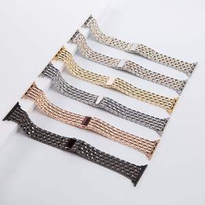 Hombre estilo árabe nueva escala de pescado de lujo 44Mm 45Mm pulsera de oro brazalete Metal correa de acero correa de reloj para <span class=keywords><strong>Apple</strong></span> Iwatch Serie 7 8 9 - Product Image 2