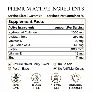 Gummies de collagène et glutathion OEM ODM 1000mg, 60 unités, en vrac, marque privée - Product Image 2