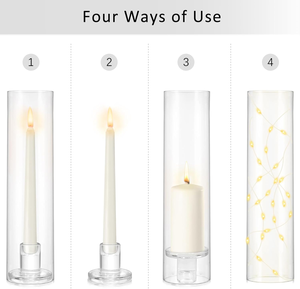 Hurricane <strong>Glass</strong> <strong>Candlestick</strong> <strong>Holders</strong> Votive Candle <strong>Holders</strong> for Wedding Birthday Christmas Home Decoration - Product Image 4