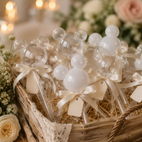 Soporte de plástico transparente con forma de cabeza de Mickey para piruletas, tubo para dulces con palo para fiestas infantiles, bodas, regalos, recuerdos, venta al por mayor