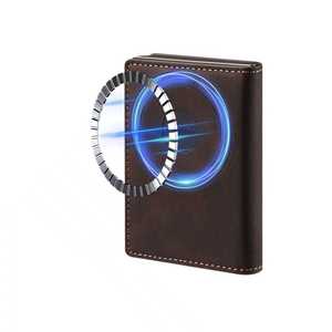 Luxe Faux Cuir Fente Pour <span class=keywords><strong>Carte</strong></span> Portefeuille Aimant Organe Style Boîte À Cartes En Appuyant Sur Le Bouton Éjecte Automatiquement La <span class=keywords><strong>Carte</strong></span> - Product Image 3