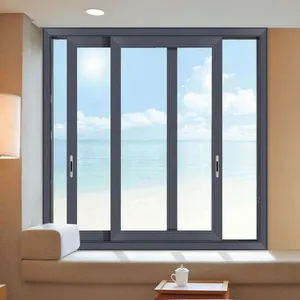 Finestra scorrevole in alluminio standard australiano con finestra in lega di alluminio a doppio vetro prodotta in cina