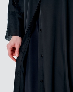 SIPO Eid nuevo Abaya Duba musulmán mujeres vestido volante diseño Rhinestone ropa islámica negro abierto Abaya vestido modesto - Product Image 4