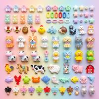 Breloques 3D Personnages Anime Chien Chat Lapin Ours Perle Sculptée Animaux Dessin Animé à Trou Droit pour Stylo, Pendentif de Voiture, Accessoire de Sac