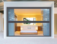 Ventana Elevadora Inteligente con Control Remoto Eléctrico VOBO, Doble Acristalamiento, Deslizamiento Vertical, Acero Inoxidable, Rellena de Gas Argón, Moderna