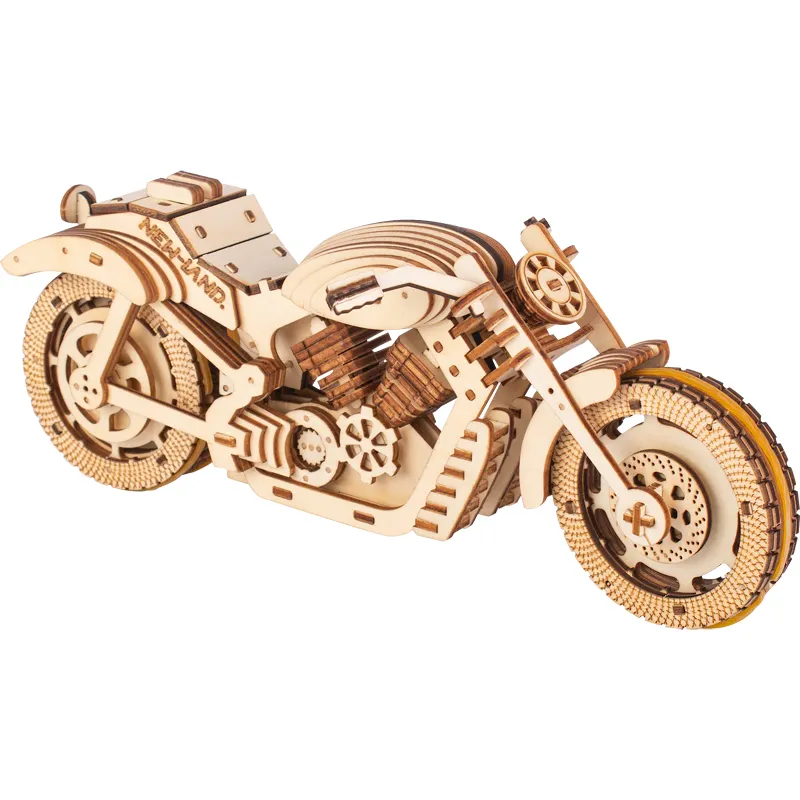New-Land Box Package puzzle regalo piccoli giocattoli per motociclette in legno