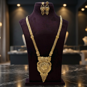 Venta al por mayor de joyería de moda 14K 18K 24K chapado en oro formando collares largos conjunto de latón relleno de oro joyería de diseño Floral tradicional - Product Image 1