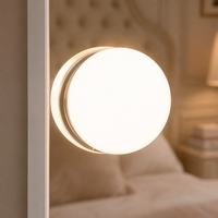 Miroir de salle de bain rond intelligent à LED avec cadre en aluminium Niccy, 24 pouces, avec éclairage à 3 couleurs, anti-buée, étanche IP65, montage mural