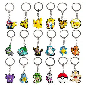 Schattige Cartoon Anime Sleutelhanger Hanger Zacht Rubber Sleutelhanger Hanger Pikachu Sleutelhanger Rugzak Hanger Hanger