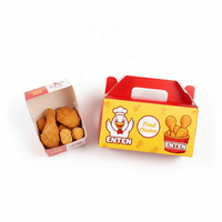 Boîte à Gable en Papier Personnalisée Boîte à Poulet Frit Coréen Boîtes en Carton pour Emballage de Poulet Frit avec Poignées