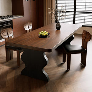 Mesa de Comedor de Madera Maciza de Estilo Vintage, Rectangular, Muebles Multiusos para Sala de Estar - Product Image 5