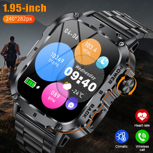 李格BW0658智能手表男士1.95英寸大屏幕心率健康运动健身遥控无线语音呼叫智能手表 - Product Image 4