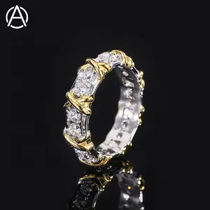 Luxury fine jewelry 925 sterling silver ring with 5A zircon 18k gold plated ring young people like fashion silver jewelry