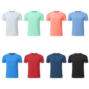 Camiseta de poliéster 100% para entrenamiento físico, transpirable, estampado de entrenamiento, cuello redondo para hombre, Color sólido, camiseta de secado rápido personalizada - Product Image 6