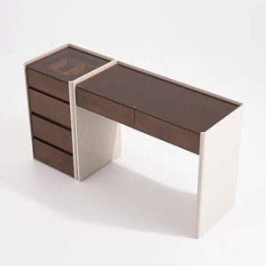 <strong>Contemporary</strong> <strong>Dressing</strong> <strong>Table</strong> Durable MDF Board Makeup Vanity with Integrated Chest Tempered Glass Top Vanity <strong>Table</strong> for Bedroom - Product Image 5