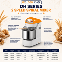 Pétrin Professionnel Spirale pour Pâte à Pizza, Capacités 3kg 5kg 8kg 10kg 12kg 15kg 20kg 25kg 50kg 100kg