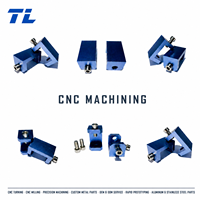Pince en aluminium usinée CNC sur mesure en petites séries, finition anodisée bleue, conception pour ligne d'assemblage automobile disponible, faible MOQ
