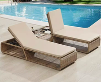 Chaise longue de loisirs moderne et portable pour l'extérieur, lit pliant en rotin durable pour hôtels, jardins, espaces ouverts, piscines et chambres