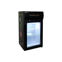 Meisda SD50B Vitrine Réfrigérée à Température Unique avec Porte Vitrée, Refroidissement Direct, Étagères Ajustables, Mini Présentoir pour Glaces et Sucettes Glacées